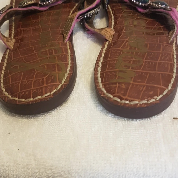 Sam Edelman  jewel embellished leather flip flops - Picture 10 of 12